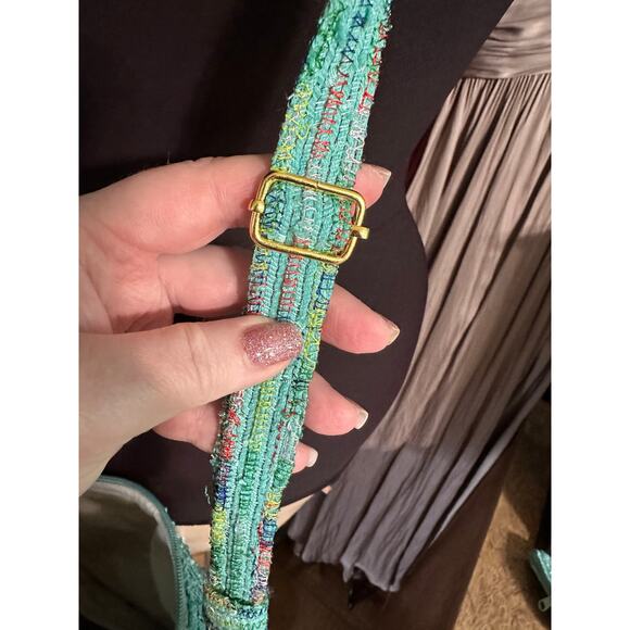 Up-cycled Embroidered Turquoise Purse - Picture 4 of 5